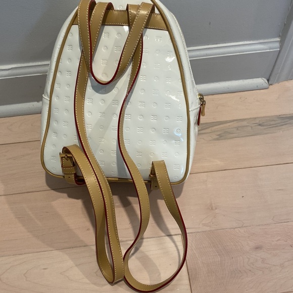 Arcadia small white patent leather backpack main image 4